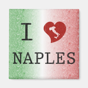 Jag älskar Naples vintageitalienare Magnet