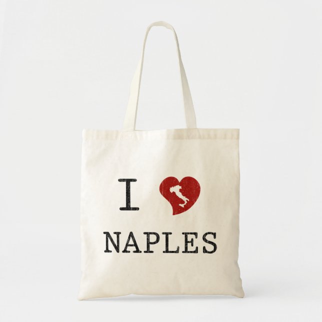 Jag älskar Naples vintageitalienare Tygkasse (Framsidan)