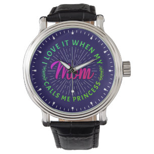 Jag älskar när min mamma kallar mig prinsessa-9510 armbandsur