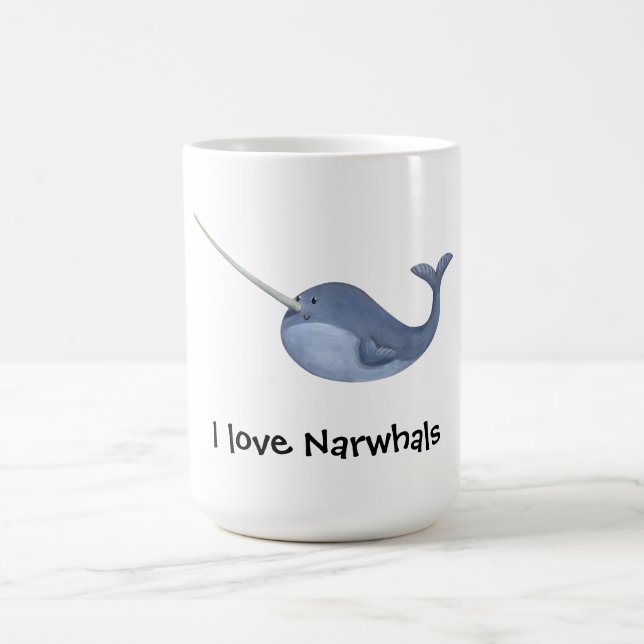 Jag älskar Narwhals - beställnings- text - Kaffemugg (Center)