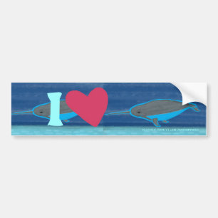 Jag älskar Narwhals Bildekal