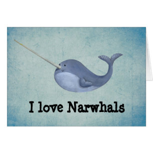 Jag älskar Narwhals Hälsningskort