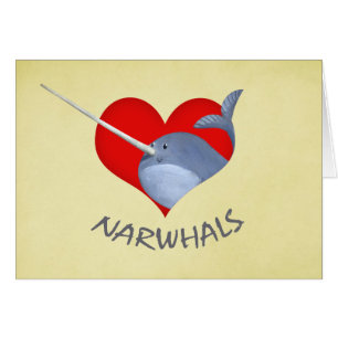 Jag älskar Narwhals Hälsningskort
