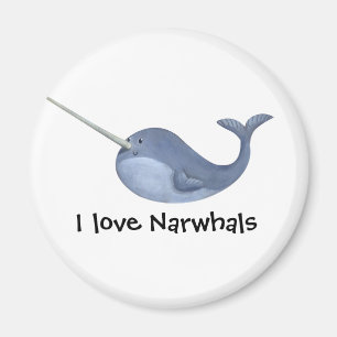 Jag älskar Narwhals Magnet