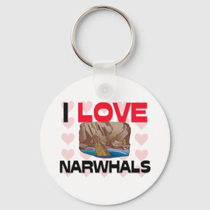 Jag älskar Narwhals Nyckelring
