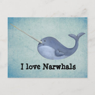 Jag älskar Narwhals Vykort