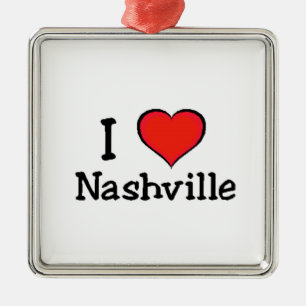 Jag älskar Nashville Julgransprydnad Metall