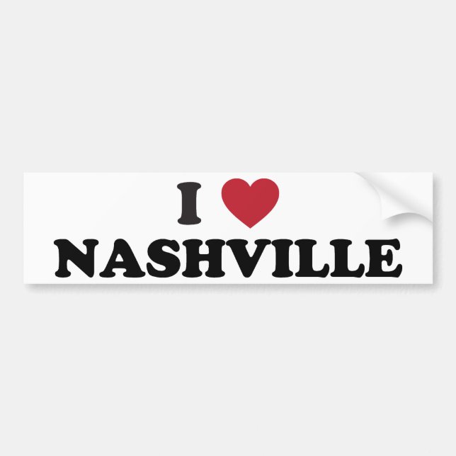 Jag älskar Nashville Tennessee Bildekal (Framsidan)