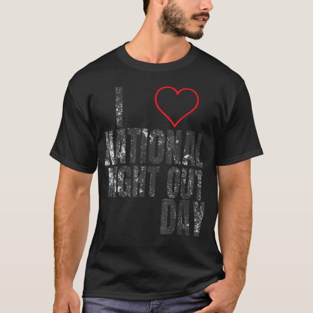 Jag älskar National Night Out T Shirt (Framsida)