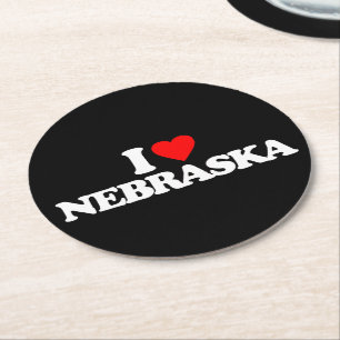 JAG ÄLSKAR NEBRASKA UNDERLÄGG PAPPER RUND