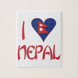 Jag älskar (nepalesisk hjärtflagga) Nepal Pussel