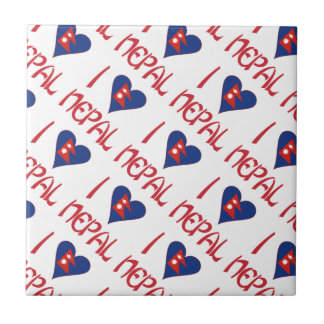 Jag älskar (nepalesisk hjärtflagga) Nepal Tiled Kakelplatta