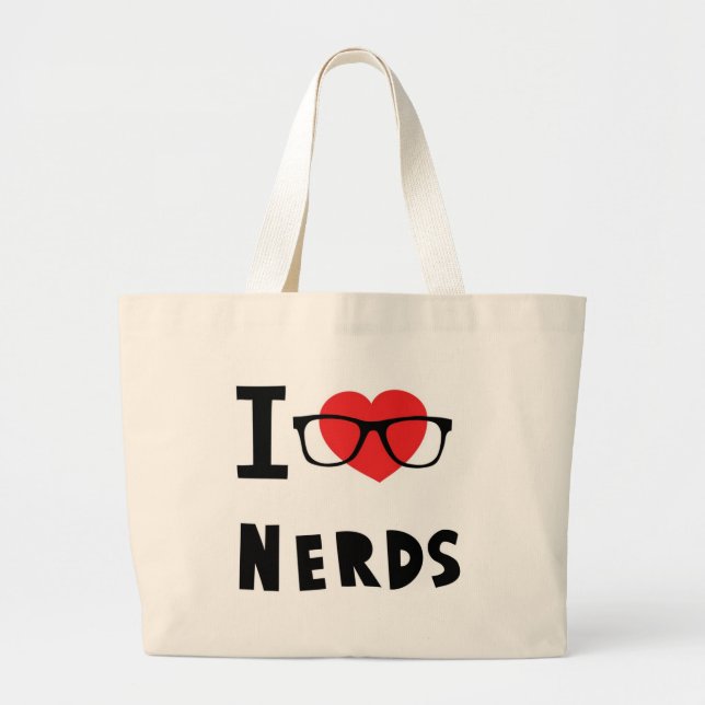 Jag älskar nerds jumbo tygkasse (Framsidan)