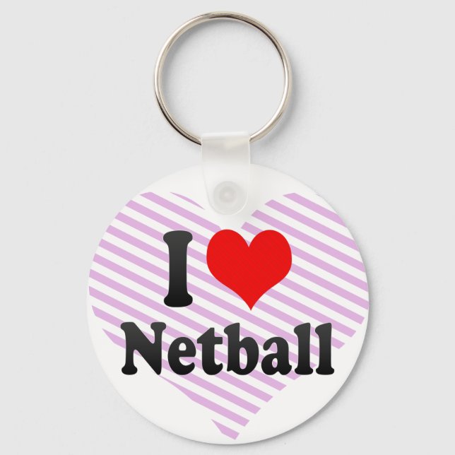 Jag älskar Netball Nyckelring (Framsida)