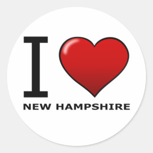 JAG ÄLSKAR NEW HAMPSHIRE RUNT KLISTERMÄRKE