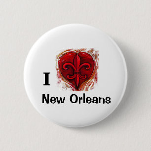 Jag älskar New Orleans Knapp