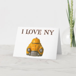 Jag älskar New York den gula rutiga taxicaben Kort