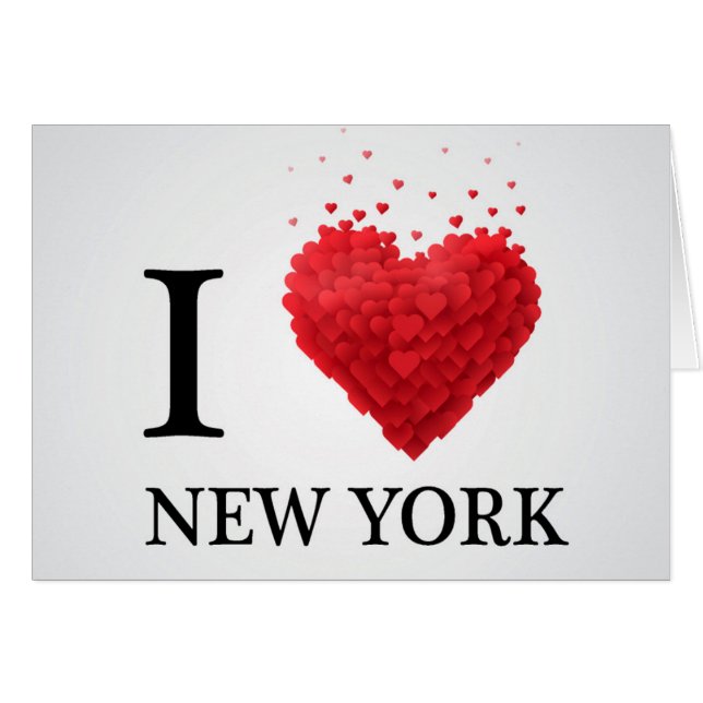Jag älskar New York hjärtor Hälsningskort (Framsidan Horizontal)