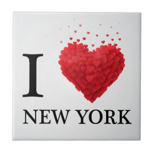 Jag älskar New York hjärtor Kakelplatta