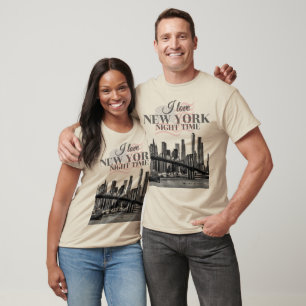 Jag älskar New York nattliga siluett  T Shirt