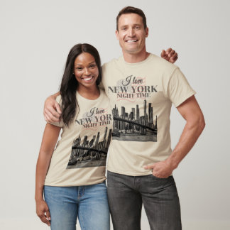 Jag älskar New York nattliga siluett T Shirt
