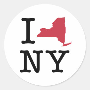 Jag älskar New York Runt Klistermärke