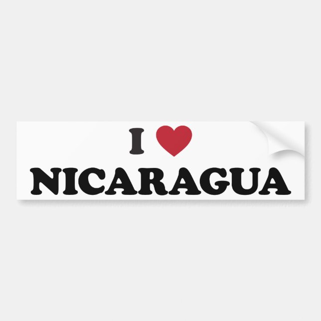 Jag älskar Nicaragua Bildekal (Framsidan)