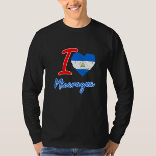 Jag älskar Nicaraguas flagga T Shirt