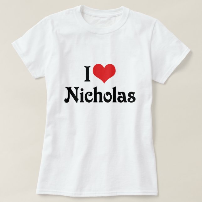 Jag älskar Nicholas Tee (Design framsida)