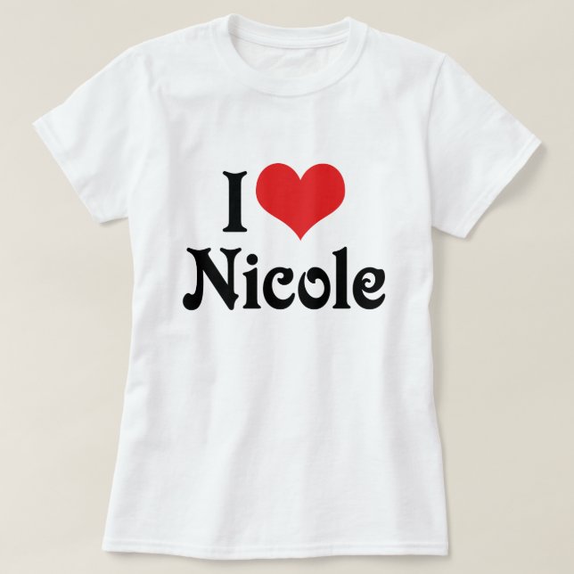 Jag älskar Nicole Tee Shirt (Design framsida)