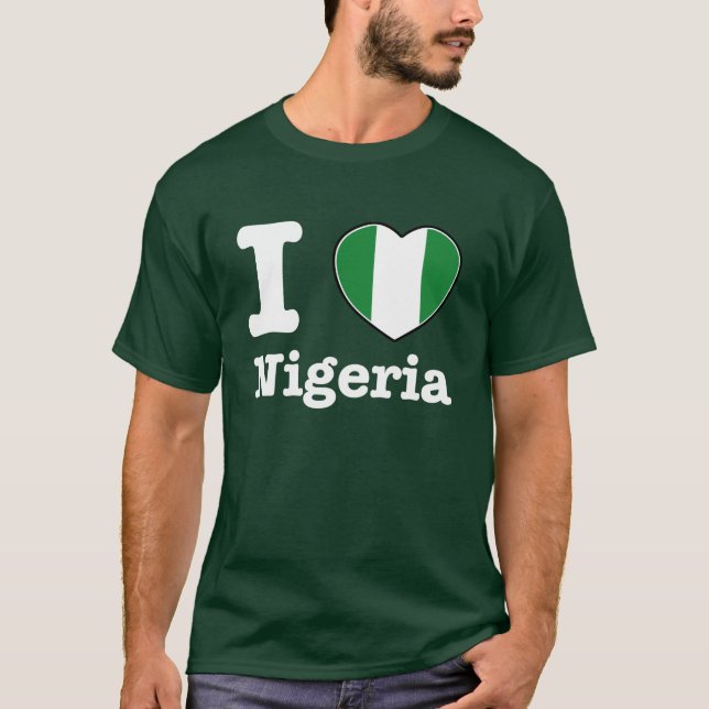 jag älskar nigeria t-shirt (Framsida)