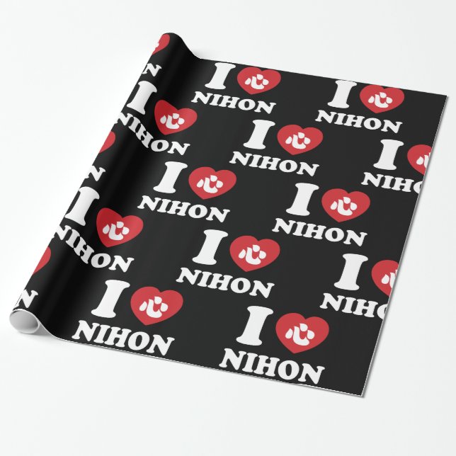 Jag älskar NIHON INPACKNINGSPAPPER Presentpapper (Utrullad)