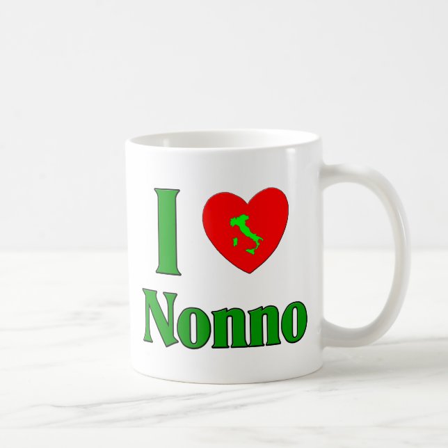 Jag älskar Nonno (den italienska farfadern) Kaffemugg (Höger)