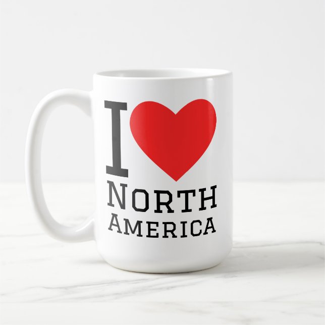 Jag älskar Nordamerika Kaffemugg (Vänster)
