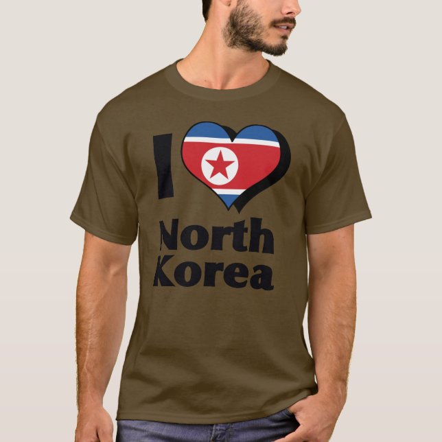 Jag älskar Nordkorea Flagga Tröja (Framsida)