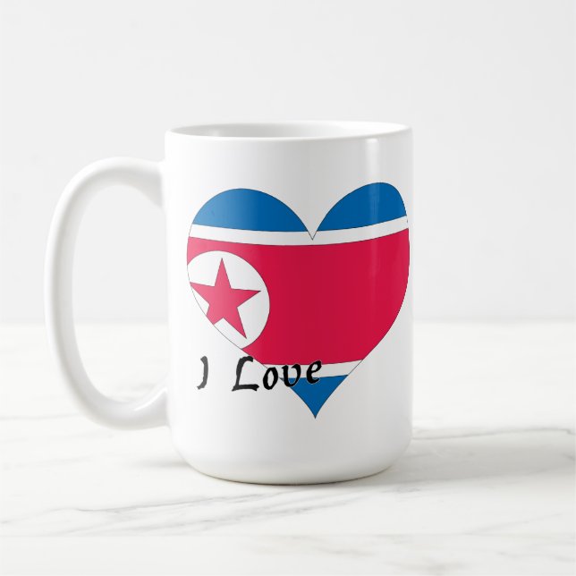 Jag älskar Nordkorea Kaffemugg (Vänster)