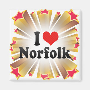Jag älskar Norfolk Magnet