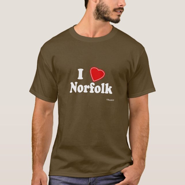 Jag älskar Norfolk Tee Shirt (Framsida)