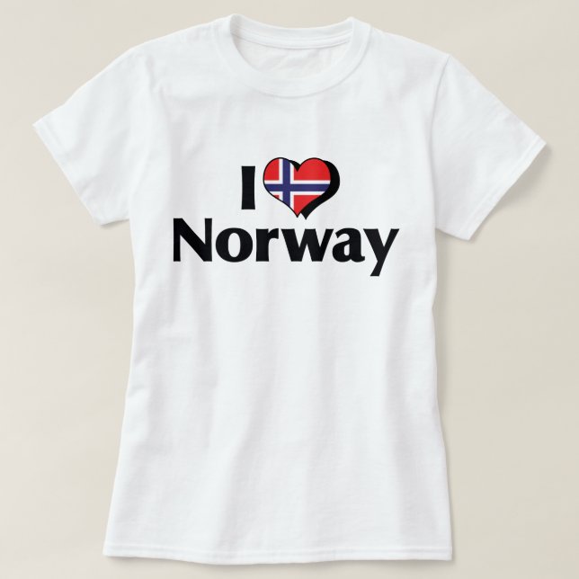 Jag älskar Norge Flagga Tröja (Design framsida)