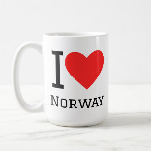 Jag älskar Norge fyrkantig dekal Kaffemugg