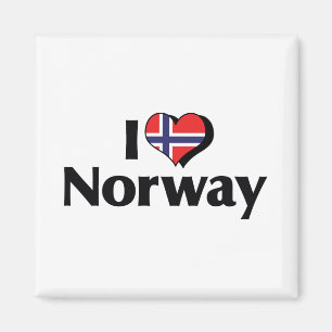 Jag älskar Norges flagga Magnet