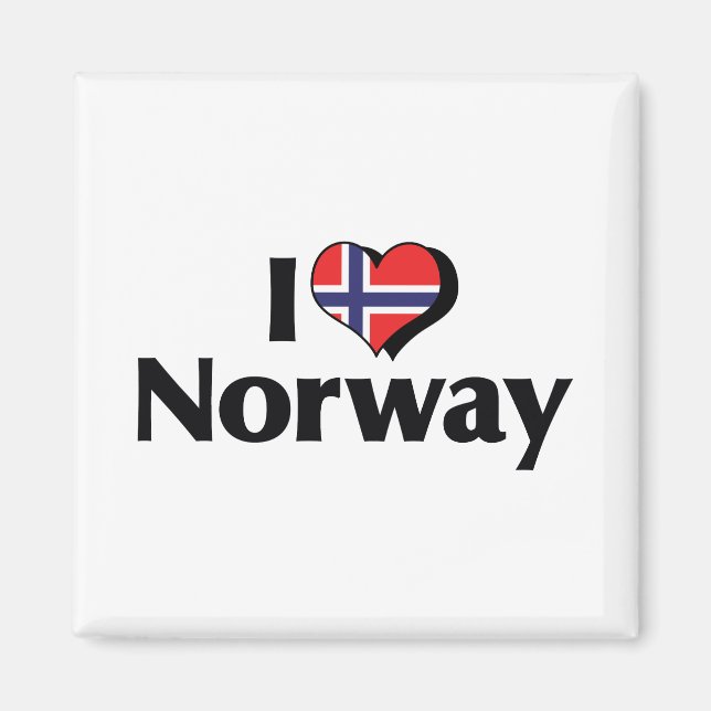Jag älskar Norges flagga Magnet (Framsidan)