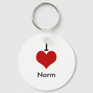 Jag älskar Norm (för hjärta) Nyckelring
