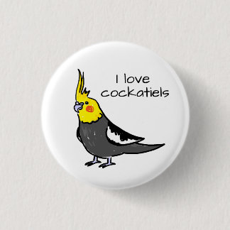 Jag älskar normala grå cockatieler knapp