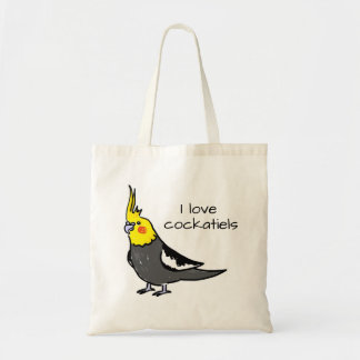 Jag älskar normala grå cockatieler tygkasse