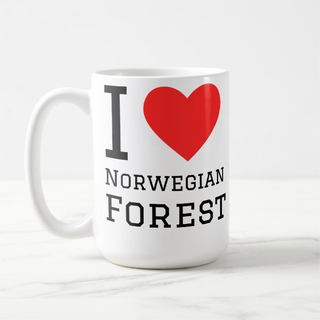 Jag älskar Norsk skog Kaffemugg (Vänster)