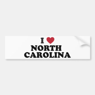 Jag älskar North Carolina Bildekal