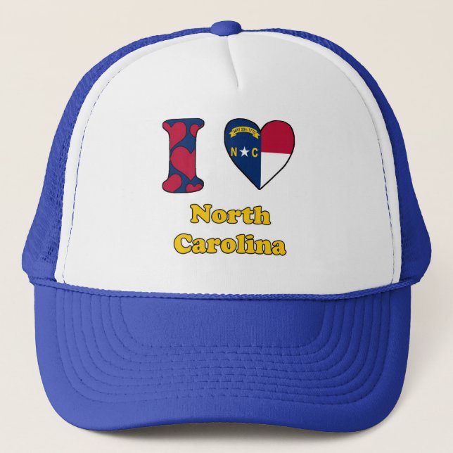 Jag älskar North Carolina Truckerkeps (Framsida)