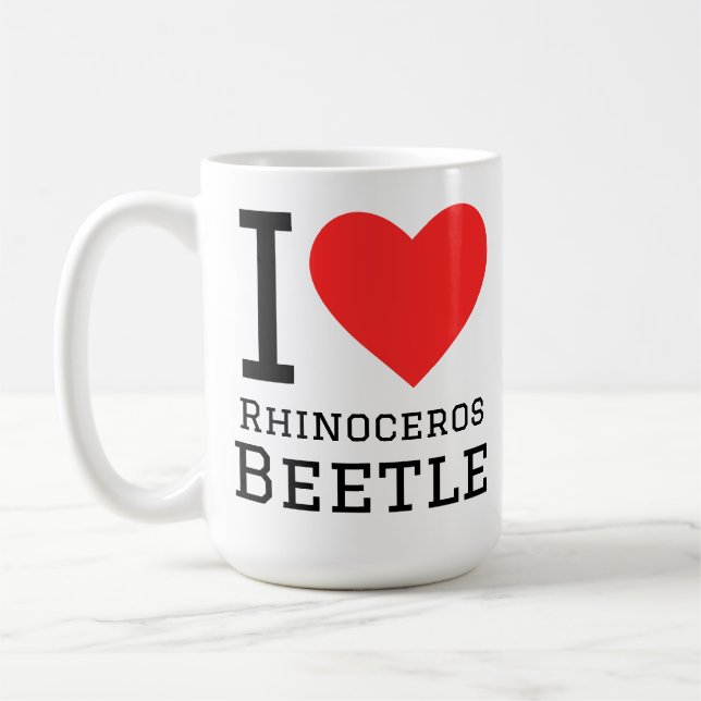 Jag älskar noshornsbille kaffemugg (Vänster)