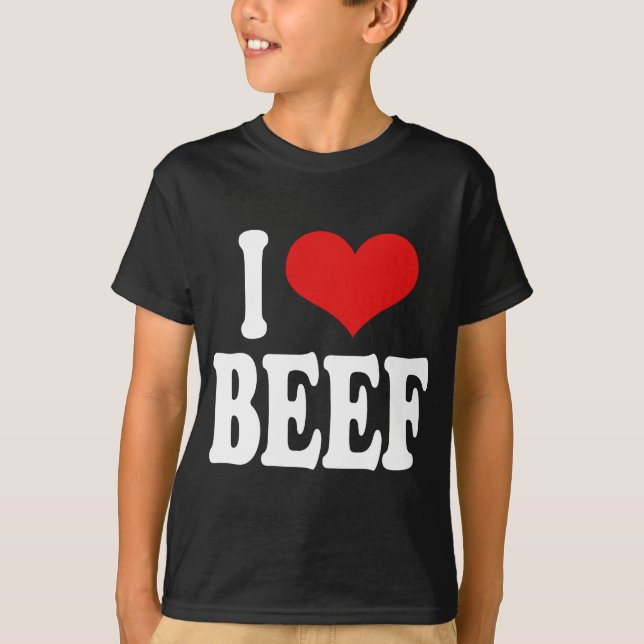 Jag älskar nötkött t shirt (Framsida)